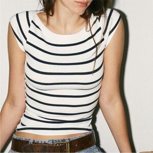 Zara striped boatneck baby tee